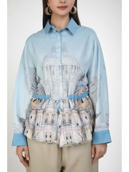 Kovet - Blue Digital Print Shirt with Shirt (Set of 2)