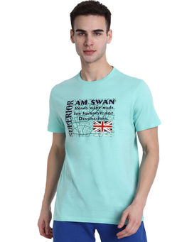 AM SWAN - Mens Printed Cockatoo T-shirt In Turquoise