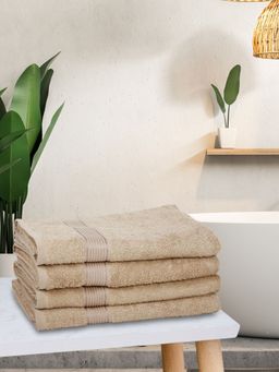 KOPA - Quick Dry 100% Cotton Soft Terry Towel -4Pc Bath Towel D'Ross Solid-Taupe