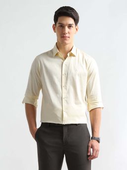 Arrow - Men Yellow Floral Printed Manhattan Slim Fit Shirt