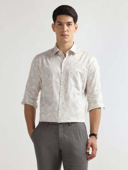 Arrow - Men Beige Printed Manhattan Slim Fit Shirt