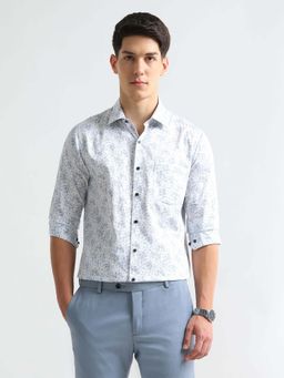 Arrow - Men Blue Floral Printed Manhattan Slim Fit Shirt