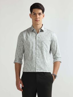 Arrow - Men Grey Manhattan Printed Slim Fit Shirt