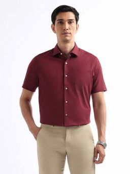 Arrow - Men Maroon Liberty Half Sleeves Shirt