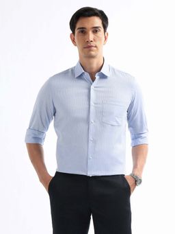 Arrow - Men Blue Manhattan Slim Fit Dobby Shirt