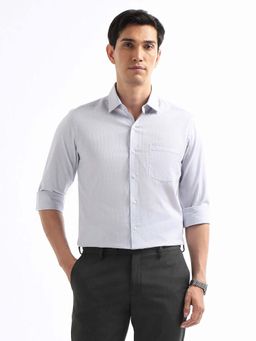 Arrow - Men Grey Manhattan Slim Fit Dobby Shirt