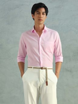 Arrow - Men Pink Textured Slim Fit Shirt