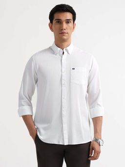 Arrow Sports - Men White Dobby Slim Fit Shirt