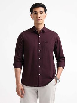 Arrow Sports - Men Wine Slim Fit Solid Shirt