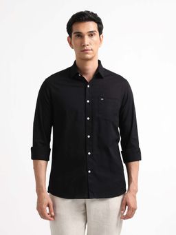 Arrow Sports - Men Black Slim Fit Solid Shirt