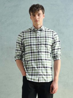 Arrow Sports - Men Green Tartan Checks Oxford Shirt