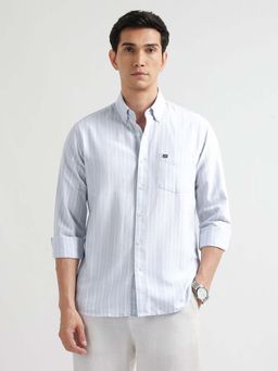 Arrow Sports - Men Blue Oxford Vertical Striped Shirt