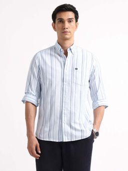 Arrow Sports - Men Blue Oxford Vertical Striped Shirt