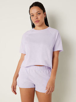 Victoria's Secret - Women Purple Cotton Half Sleeves T-Shirt