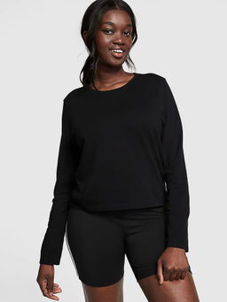 Victoria's Secret - Women Black Cotton Full Sleeves T-Shirt
