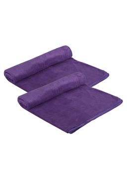Black Gold - Microfiber Bath Towels Super Absorbent, Fade Resistant Plain Purple (Pack of 2)