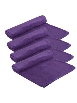 Black Gold - Microfiber Bath Towels Super Absorbent, Fade Resistant Plain Purple (Pack of 4)