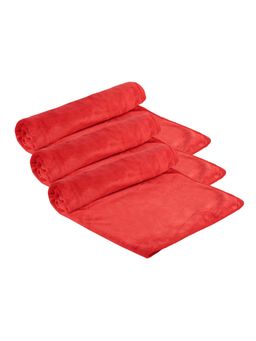 Black Gold - Microfiber Bath Towels Super Absorbent, Fade Resistant Plain Red (Pack of 3)