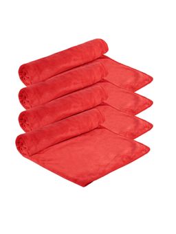 Black Gold - Microfiber Bath Towels Super Absorbent, Fade Resistant Plain Red (Pack of 4)
