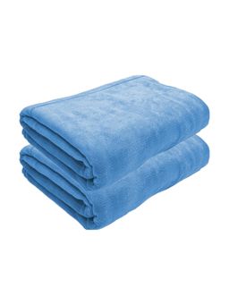 Black Gold - Oversized Microfiber Bath Towel Soft, Quick Dry & Absorbent Sky Blue (Pack of 2)