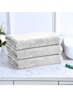 Black Gold - Microfiber Bath Towels Super Absorbent Plain White (Pack Of 4)