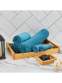 Black Gold - Microfiber Bath Towel, Hand Towels & Washcloth Combo Gift Set Plain Green