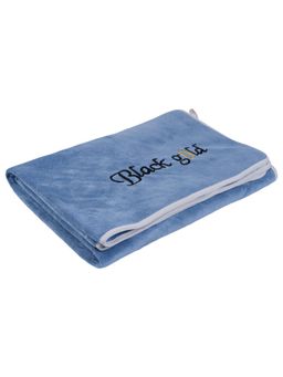 Black Gold - Microfiber Bath Towels Super Absorbent Plain Pipped Blue