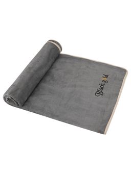 Black Gold - Microfiber Bath Towels Super Absorbent Plain Pipped Grey