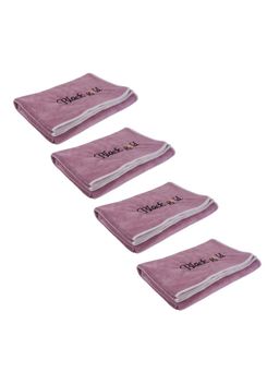 Black Gold - Microfiber Bath Towels Super Absorbent Plain Pipped Lavender (Pack of 4)