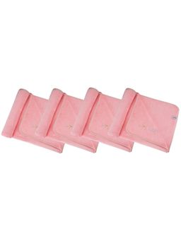 Black Gold - Microfiber Bath Towels Super Absorbent Plain Pipped Pink (Pack of 4)