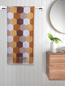 FABINALIV - Multicolor Geometric 300 Gsm Cotton Bath Towel