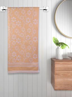FABINALIV - Yellow Floral 300 Gsm Cotton Bath Towel