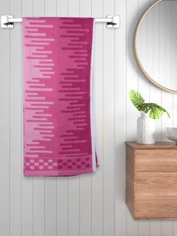 FABINALIV - Pink Abstract 300 Gsm Cotton Bath Towel