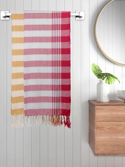 FABINALIV - Multicolor Striped 220 Gsm Cotton Bath Towel (Pack of 2)