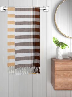 FABINALIV - Multicolor Striped 220 Gsm Cotton Bath Towel (Pack of 2)