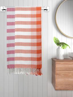 FABINALIV - Multicolor Striped 220 Gsm Cotton Bath Towel (Pack of 2)