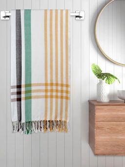 FABINALIV - Multicolor Striped 220 Gsm Cotton Bath Towels (Pack of 2)
