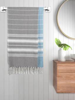 FABINALIV - Multicolor Striped 220 Gsm Cotton Bath Towels (Pack of 2)