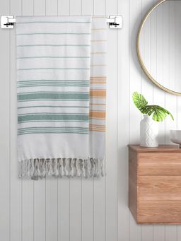 FABINALIV - Multicolor Striped 220 Gsm Cotton Bath Towels (Pack of 2)