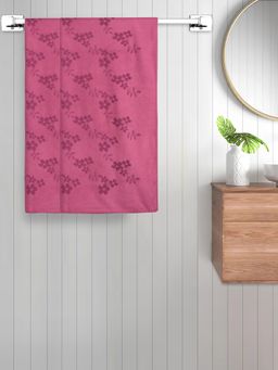 FABINALIV - Pink Floral 420 Gsm Cotton Bath Towels (Pack of 2)
