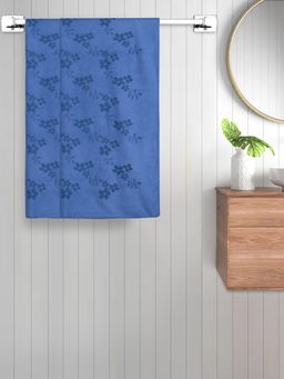 FABINALIV - Blue Floral 420 Gsm Cotton Bath Towels (Pack of 2)
