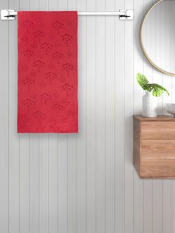 FABINALIV - Red Abstract 420 Gsm Cotton Bath Towel
