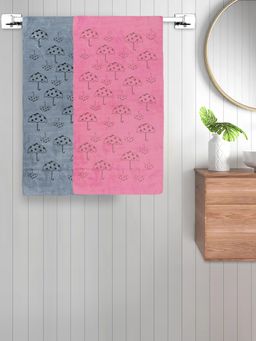 FABINALIV - Multicolor Abstract 420 Gsm Cotton Bath Towels (Pack of 2)