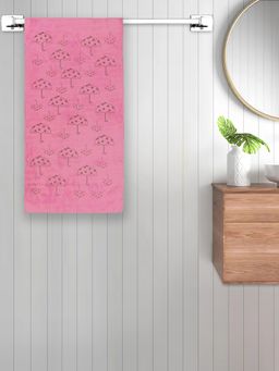 FABINALIV - Pink Abstract 420 Gsm Cotton Bath Towel