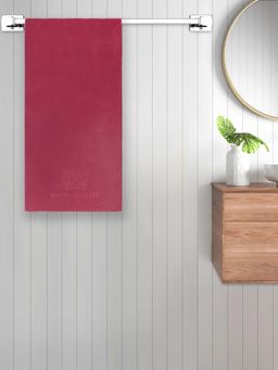 FABINALIV - Maroon Solid 420 Gsm Cotton Bath Towel