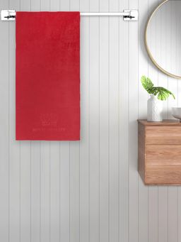 FABINALIV - Red Solid 420 Gsm Cotton Bath Towel