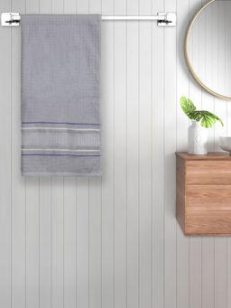 FABINALIV - Grey Geometric 420 Gsm Cotton Bath Towel