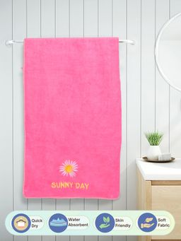 FABINALIV - Pink Solid 420 Gsm Cotton Bath Towel