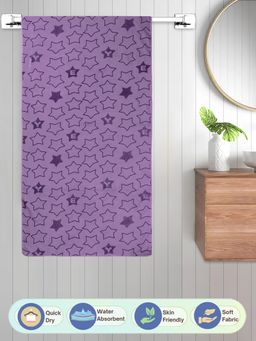 FABINALIV - Purple Geometric 420 Gsm Cotton Bath Towel