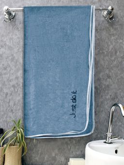 FABINALIV - Blue Solid 300 Gsm Cotton Bath Towel